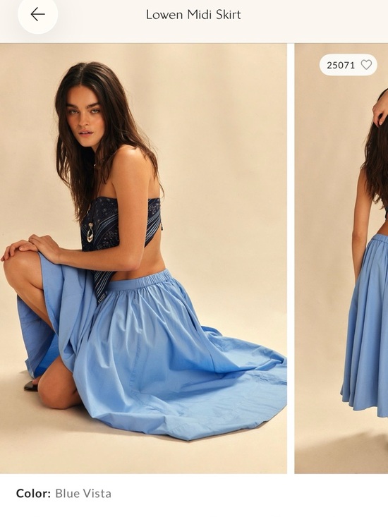 Free People Dresses & Skirts - Free People Lowen Midi Skirt in Blue Vista